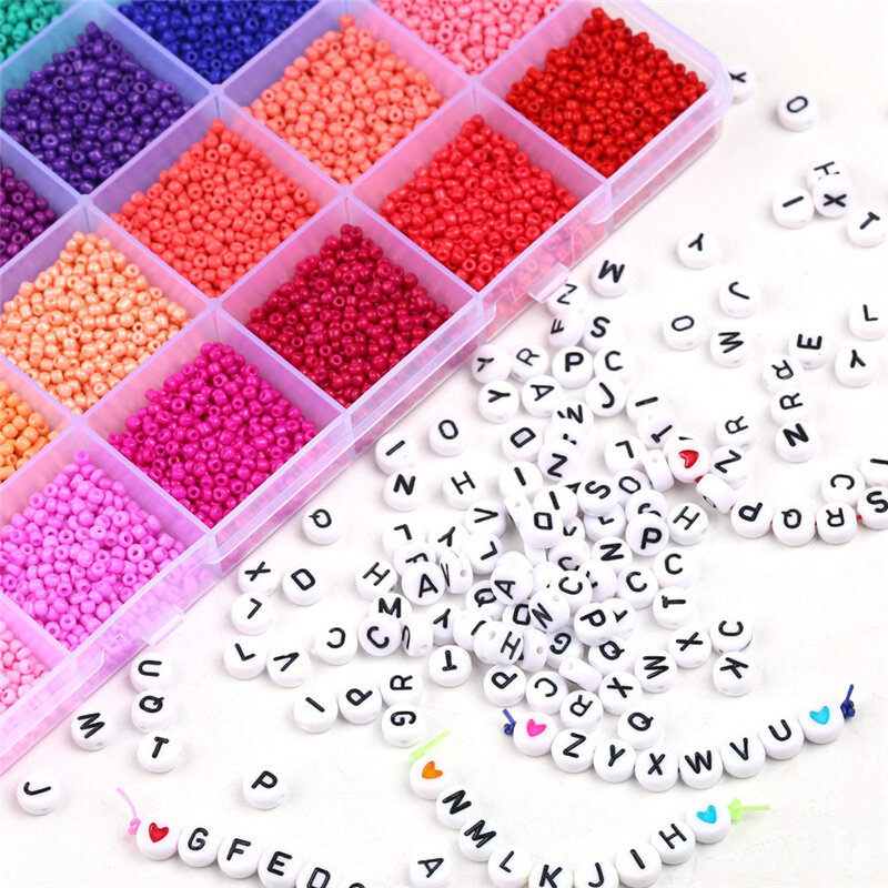Set Kotak Manik-manik Biji Kaca 3Mm untuk Membuat Perhiasan Gelang Kalung Anting Manik-manik Jimat Kristal Aksesori DIY Buatan Tangan Trendi