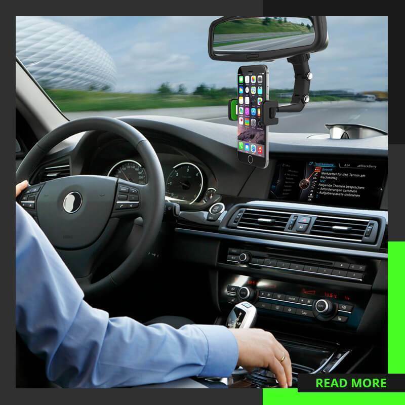 Multifunções espelho retrovisor titular do telefone do carro espelho retrovisor montar telefone titular para iphone 12 gps assento smartphone telefone ho