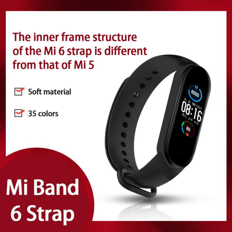 Nieuwste M6 Smart Horloge Vervangbare Polsband Tpu Effen Kleur Vervangende Polsband Voor Xiaomi Mi Band 6 Band Dropshipping