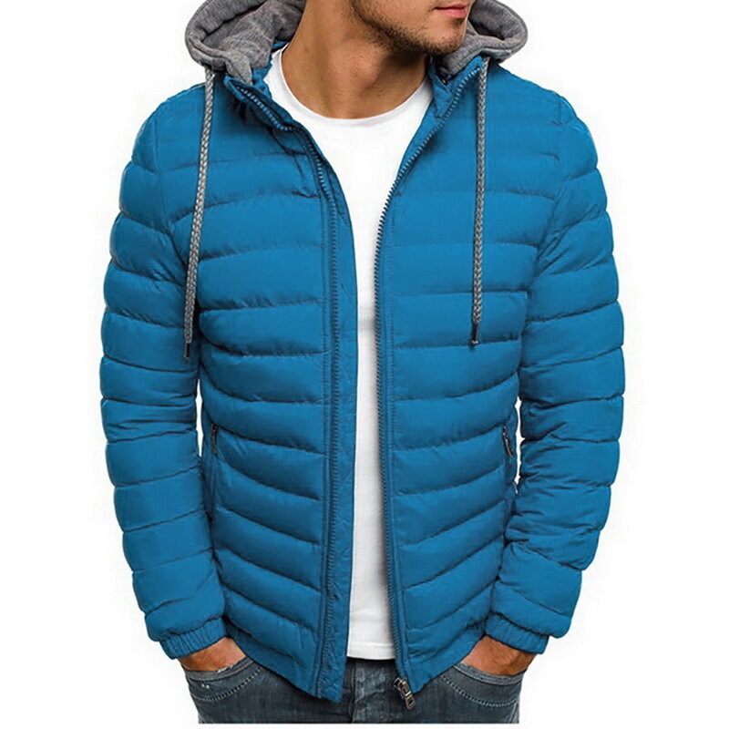 Nova marca de outono inverno luz moda masculina com capuz curto grande ultra-fino leve juventude magro casacos