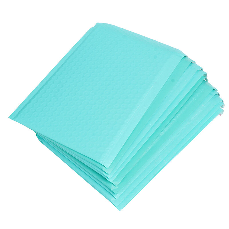10Pcs Green Foam Plastic Envelope Bags, Self Sealing Transport Bags, Bubble Bags For Small Businesses With Packaging Deliverer.