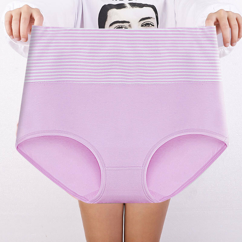 Flarixa Plus Size Seamless Women's Panties High Waist Flat Belly Panties Comfortable Cotton Briefs Female Slimming Underwear