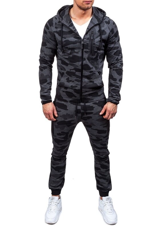 ZOGAA 2020 Camouflage Jackets Set Men Camo Printed Sportwear Male Tracksuit Top Pants Suits Hoodie Coat Trousers Autumn Winter