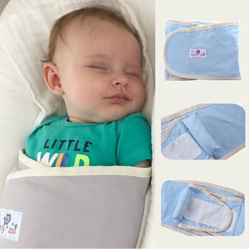 0-6M neonato Swaddle Wrap 100% cotone morbido traspirante coperta per neonati e fasce avvolgenti Anti start busta per dormire sacco a pelo