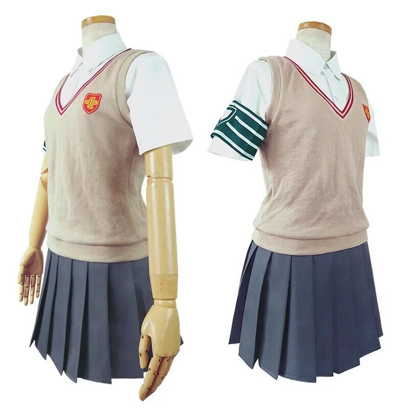 Disfraz de Misaka Mikoto para mujer, uniforme de chica y peluca, traje de marinero escolar de Anime, Shirai Kuroko JK Toaru Kagaku no Railgun, 2021