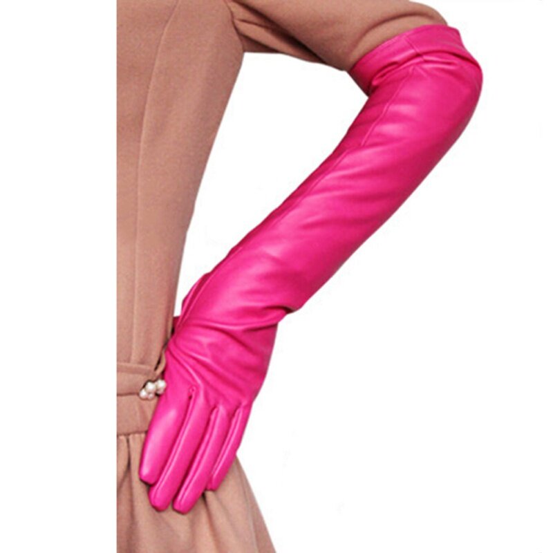 Женские Вечерние перчатки из искусственной кожи, длинные перчатки T551