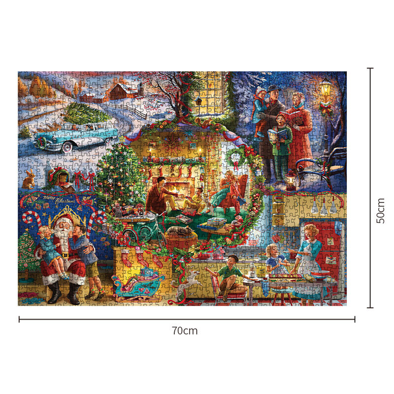 Stadt Street view Weihnachten geschenk 1000 Stück Jigsaw Puzzle Santa Claus baum Montage puzzles für Erwachsene kinder spielzeug mädchen geschenk