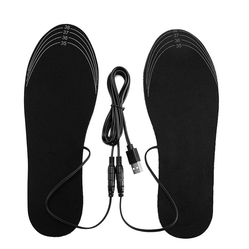 Um par de palmilhas usb aquecido eva resistente ao desgaste leve confortável manter palmilhas quentes para sapatos