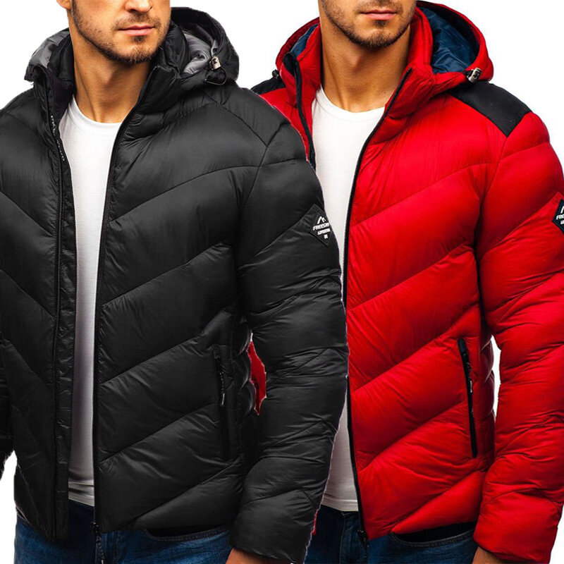 Kurtka zimowa mężczyźni 2021 moda męska bluza z kapturem ciepła Parka kurtka mężczyzna jednolity, gruby kurtki i płaszcze mężczyzna bawełna zima parki XS-3XL