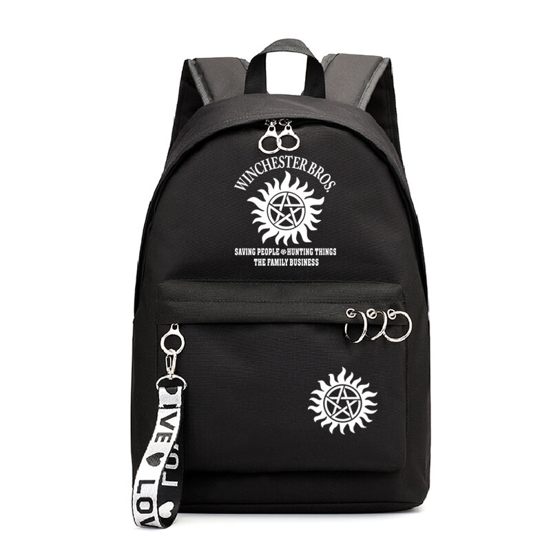 Supernatural Bagpack Sac A Dos Femme czarne różowe plecaki moda szkolne torby dla nastoletnich dziewcząt Mochila plecak podróżny
