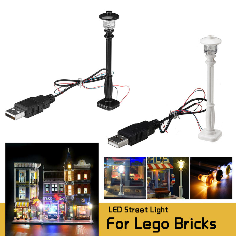 Лего ночник светодиодный светильник, уличный светильник, лего строительный блок, кирпич, городской уличный светильник, уличный вид, Lego Creator ...
