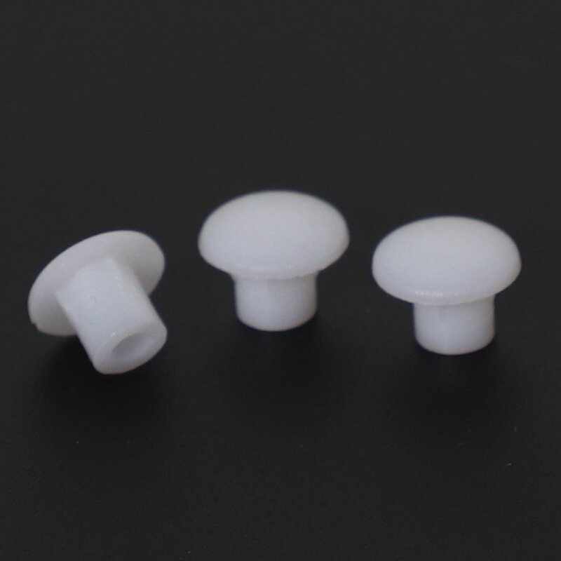 Plastic Round Shaped Cover Screw Cap Lid White 50pcs for 5mm Dia Hole