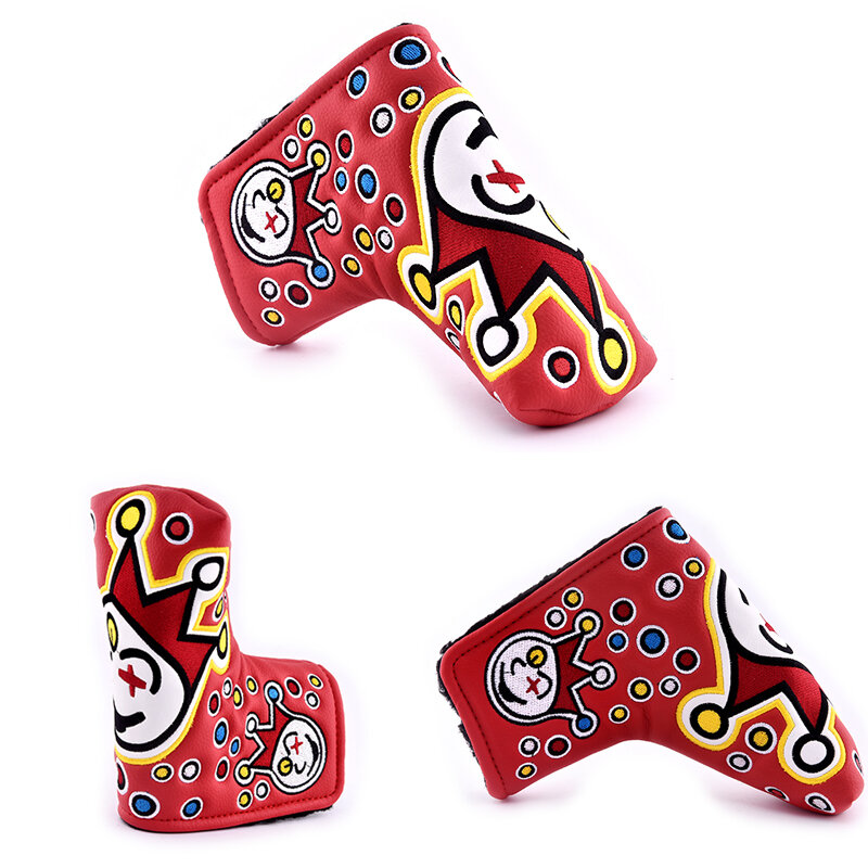 Golf Putter Headcover clown Cover hook and loop fasteners Closure PU Leather spider Golf Putter Headcover golf