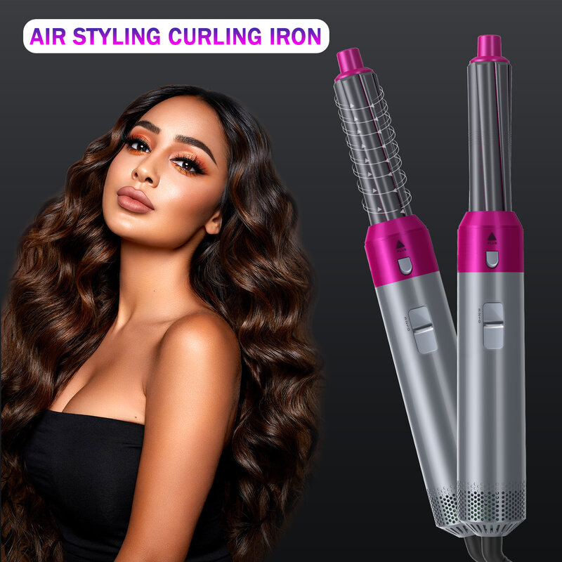 5 In 1 Hair Dryer Hot Air Brush Styler and Volumizer Hair Straightener Curler Comb Negative Ion One Step Hair Dryer Brush 2021