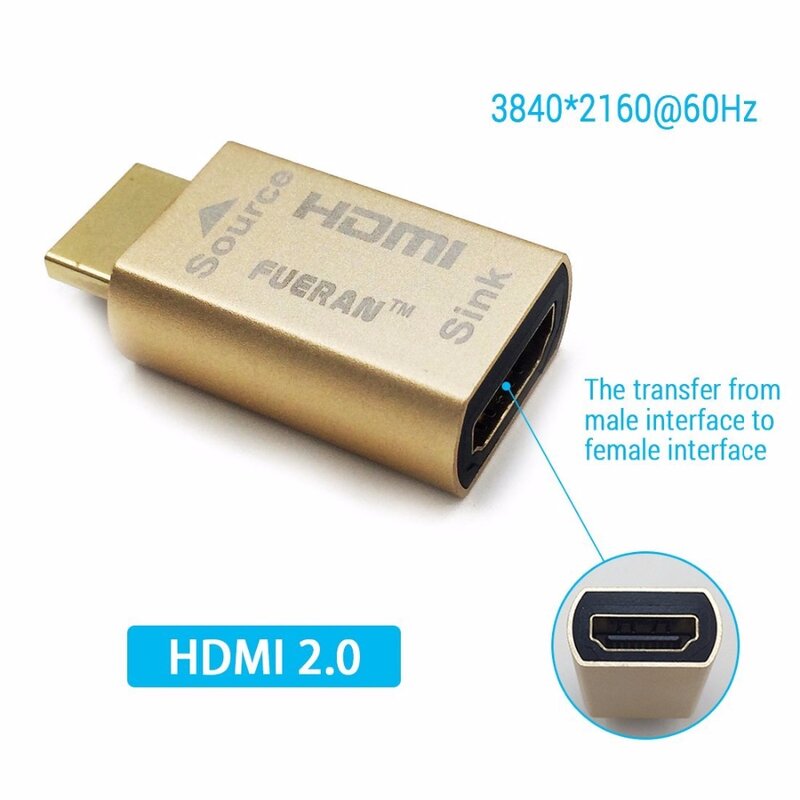 FUERAN HDMI Pass-Through EDID Emulator สำหรับใช้กับ Video Splitters สวิทช์และ Extenders