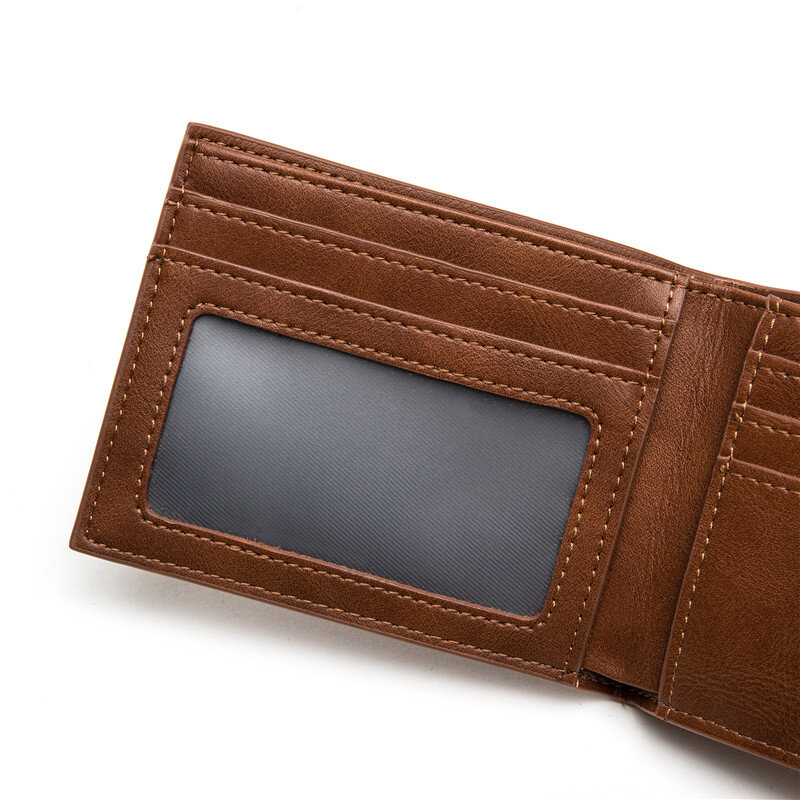 Portefeuille en Fiber de carbone pour hommes, porte-monnaie RFID, mince, porte-carte de crédit, porte-monnaie adapté pour 5 cartes avec fenêtre de photo