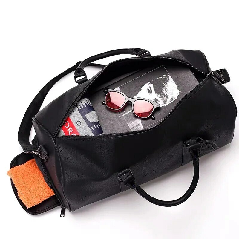 Дорожная сумка в новом стиле, вместительная уличная сумка на плечо для фитнеса, модная кожаная сумочка в европейском и американском стиле