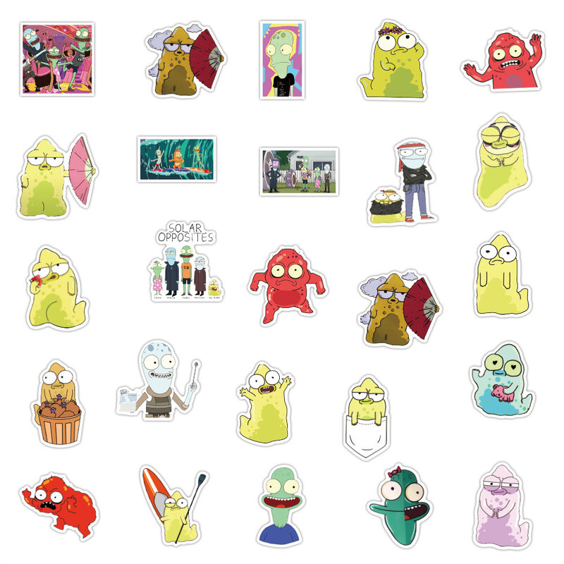 10/30/50pcs  Cartoon Alien Refugee Graffiti  Birthday Party Gift Stickers Waterproof Notebook Scooter Pencil Cases  Trunk Car