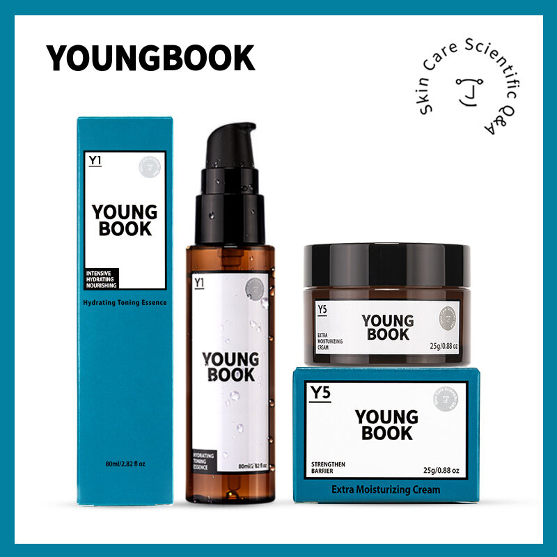 YOUNGBOOK-Conjunto de cuidado de la piel facial con ácido hialurónico, hidratante, refuerzo, barrera para la piel, crema tónica facial
