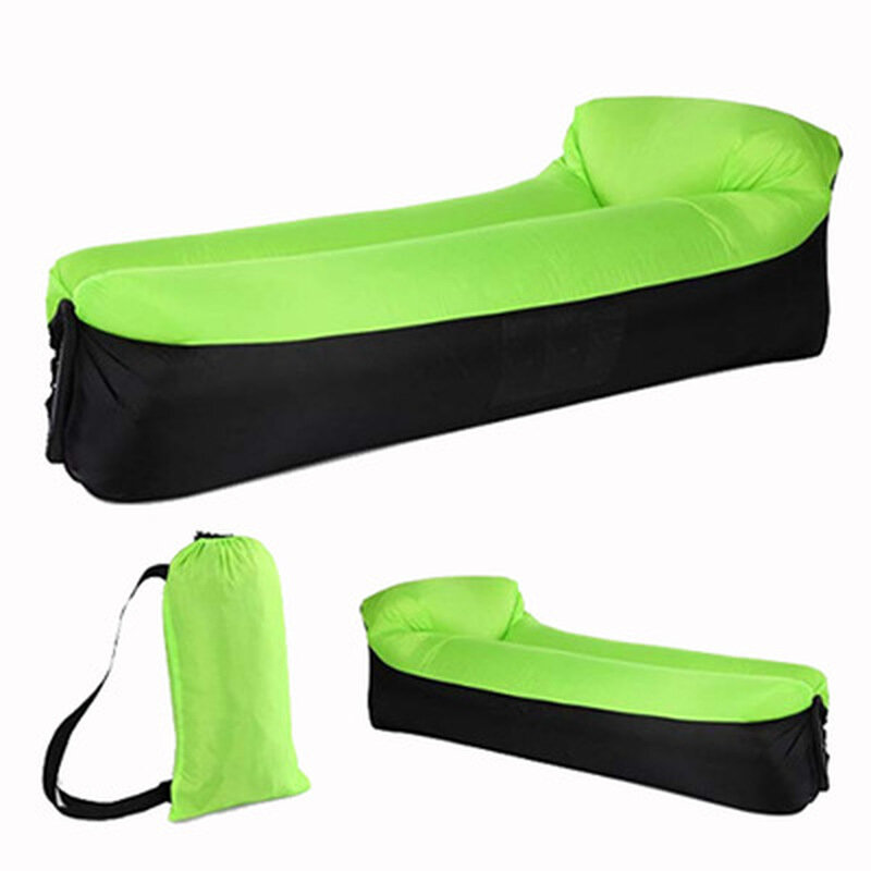 성인 비치 라운지 의자 빠른 접는 캠핑 침낭 방수 풍선 소파 가방 게으른 캠핑 침낭 공기 침대