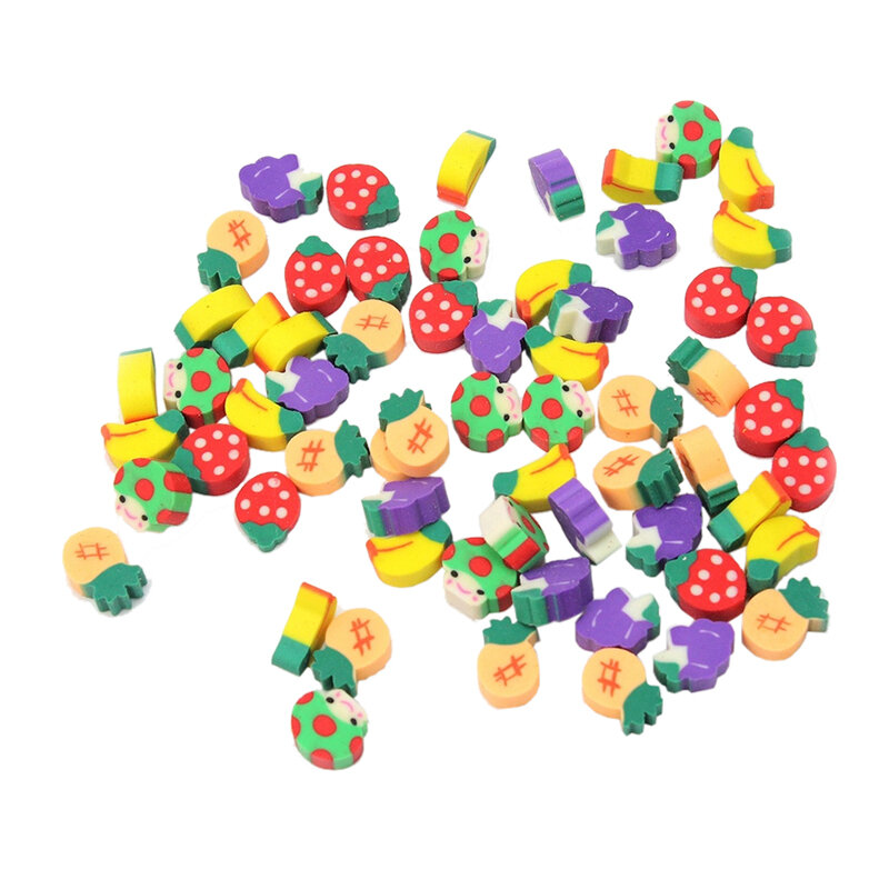 100 Pcs Niedlich Obst Küche Form Gummi Radiergummi Student Lernen Schreibwaren für Kind Kreative Neuheit Radiergummis Neue Schreibwaren