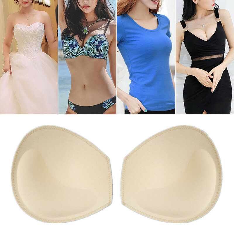 Women Swimsuit Pad Insert Breast Enhancer Body-fitted Design Push Up Bikini Padded Inserts Chest Invisible Padded Breast Lift