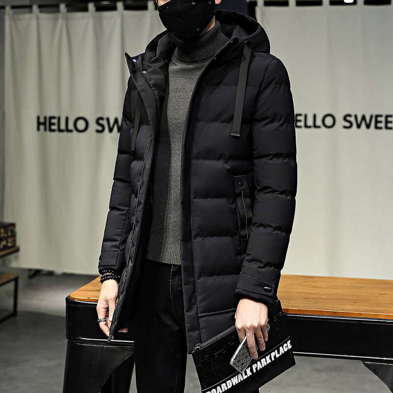 Nuova versione invernale da uomo coreana 2019 abiti in cotone medio e lungo vestiti in cotone caldo ispessito per giovani