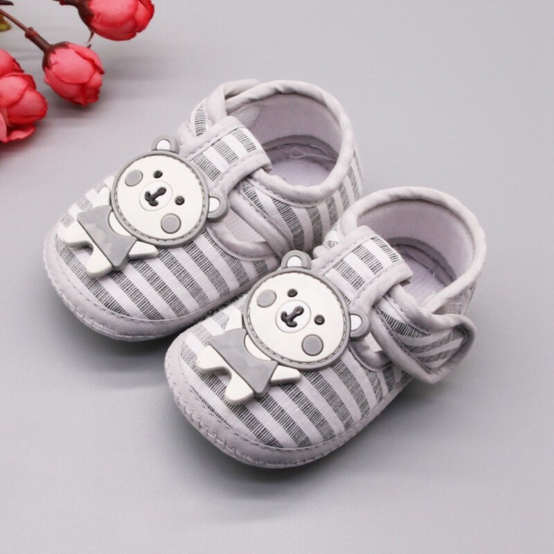 Повседневная хлопковая обувь для новорожденных, осенняя полосатая обувь на мягкой подошве для начинающих ходить мальчиков и девочек 0-18 мес...