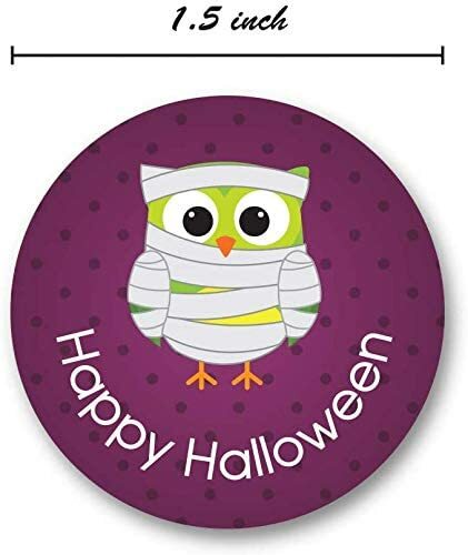 500Pcs/roll 8 Design Happy Halloween Stickers Cute owl Envelope Sealed label For Gift Wrapping Decoration Stationery Stickers