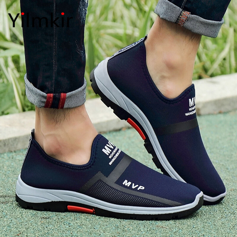 Men's Casual Sports Shoes Popular All Match Mesh Lightweight Casual Walking Shoes Fashion Men's Breathable Non Slip Flat Shoes