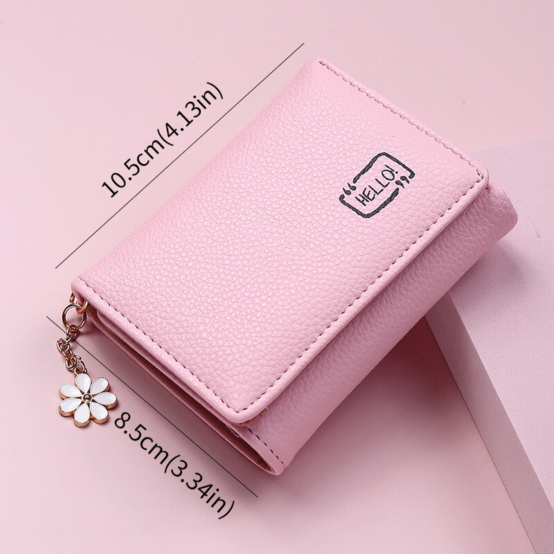 2021 New Cute Women Wallet Short Small Girls Tassel Female Soft  Coin Bags Card Holder