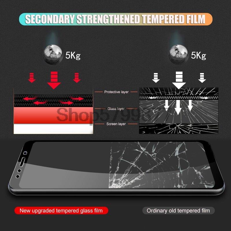 9D Tempered Glass For Xiaomi Mi 5 5S Plus 5X 6 6X A1 A2 Lite Screen Protector Mi 8 SE 8 Lite Pocophone F1 Protective Glass Film