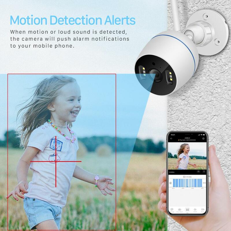 Caméra de surveillance Bullet extérieure IP Wifi Cloud hd 2MP/1080P, dispositif de sécurité domestique sans fil, avec Zoom numérique x4, Audio et Vision nocturne en couleur
