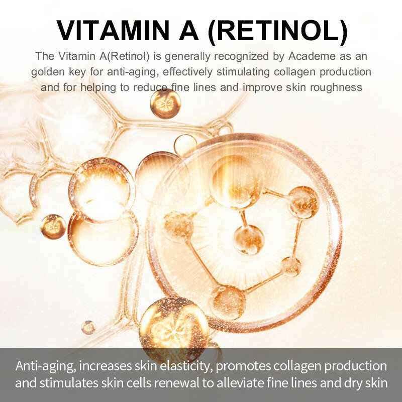 Retinol Crème Anti-Rimpel Anti-Aging Lifting Verstevigende Verwijderen Fijne Lijntjes Whitening Saaiheid Hydraterende Aanscherping Huidverzorging 20G