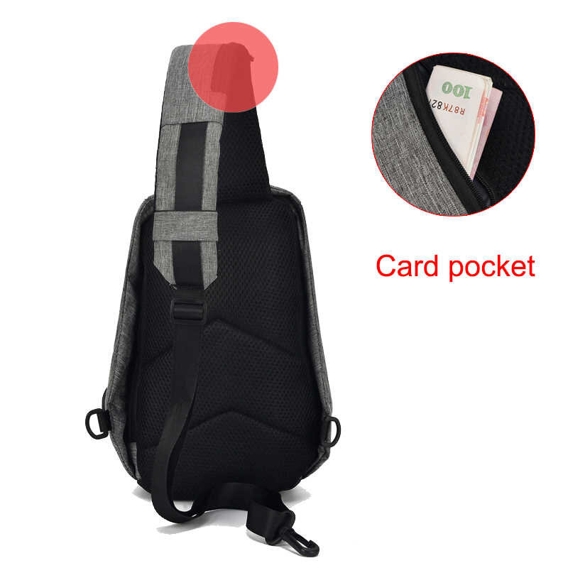 USB 수집 남자의 Crossbody 가방 남자의 어깨 가방 여자의 유방 재량 지퍼 사업 반복 도난 방지 가방
