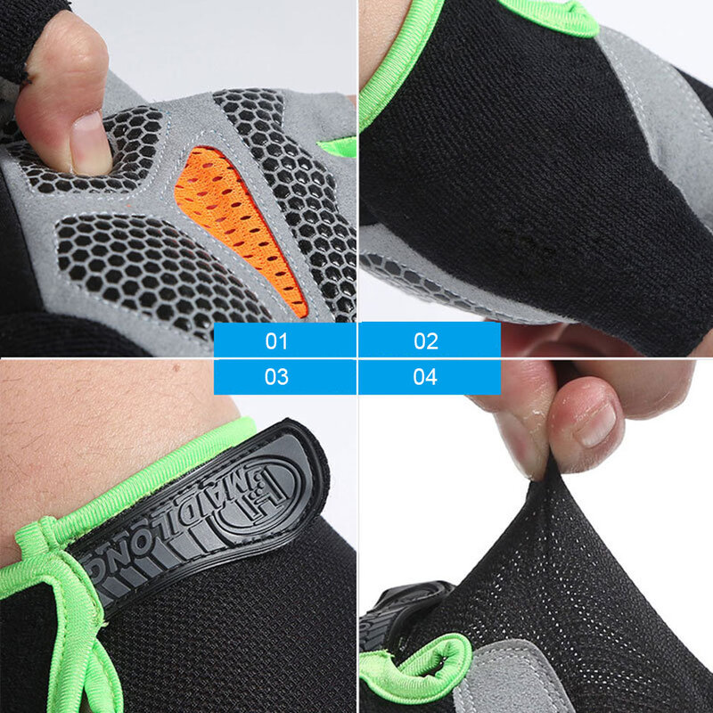 Gants de cyclisme antidérapants en Silicone pour fitness en plein air, demi-doigt, respirant, antichoc, pour vélo