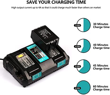 Abeden Double Battery Charger For Makita 3.5A Charging Current 14.4V 18V BL1830 BL1815 Bl1430 BL1420 DC18RC DC18RD Power Tool
