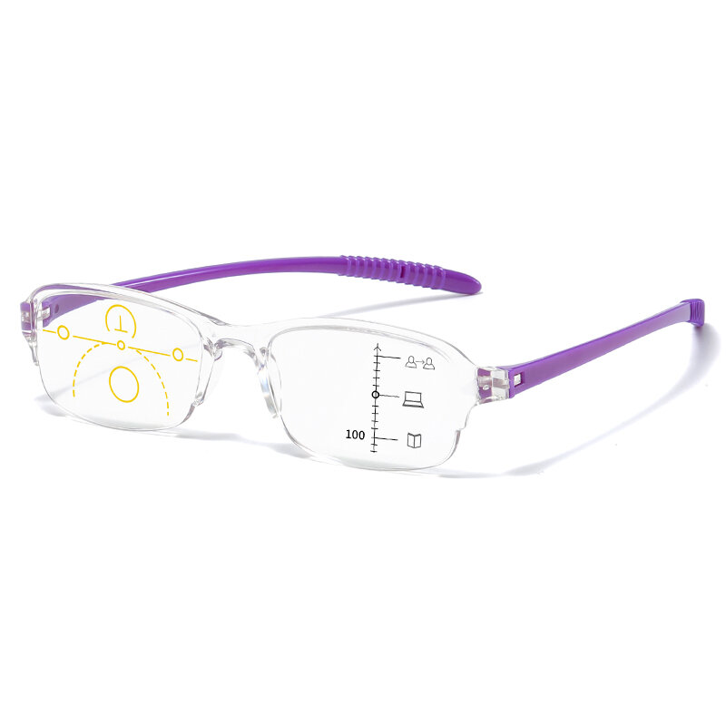Óculos de leitura multifocal progressiva, óculos anti-uv para homens e mulheres, de ajuste automático, dioptria + 4.0 a +