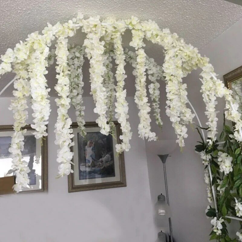 long artificial flowers hydrangea vine home decoration wisteria fake flower garland silk for wedding backdrop decoration wall