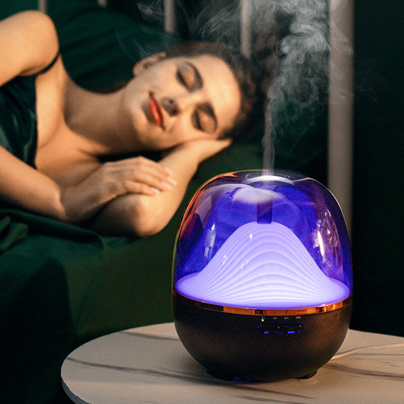 Zapachowy olejek eteryczny dyfuzor elektryczny nawilżacze powietrza aromaterapia dla domu 600ML ultradźwiękowy Cool Mist z kolorowym światłem nocnym