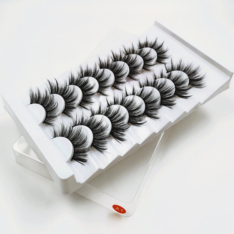Pestañas postizas de imitación de visón 3D, 8 pares, naturales, largas y espectaculares, hechas a mano, voluminosas, extensiones de maquillaje