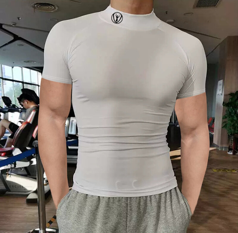 2021 Nieuwe Mannen T-shirt Sportscholen Fitness Bodybuilding Slim Fit Tee Shirts O-hals Korte Mouwen Fashion Tops Casual T-shirts