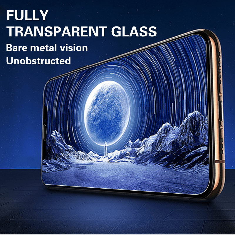 3 pçs capa completa de vidro protetor de proteção para iphone 11 12 pro max x xs max xr protetor de tela para iphone 7 8 6s plus se 2020 vidro