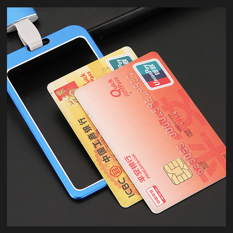Portatarjetas de aleación de aluminio de alta calidad, accesorios para documentos de identificación, portatarjetas de crédito bancaria, portatarjetas de trabajo comercial
