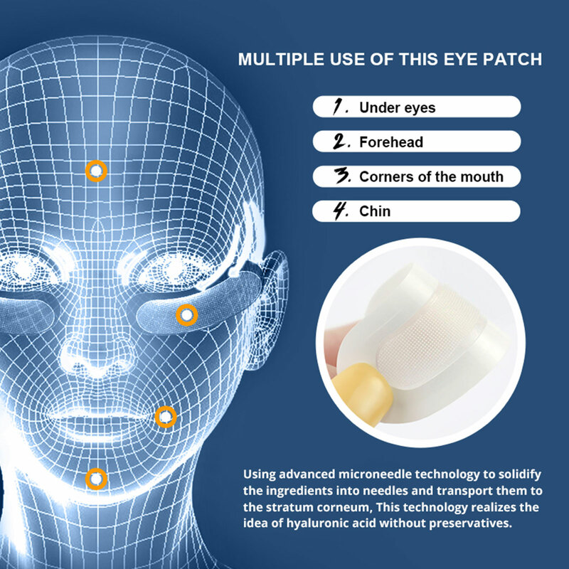 Omy LADY1Pair Eye Patches Oplossen Microneedle Whitening Verhelderende Hydraterende Hydraterende Verstevigende Anti Rimpel Anti Aging