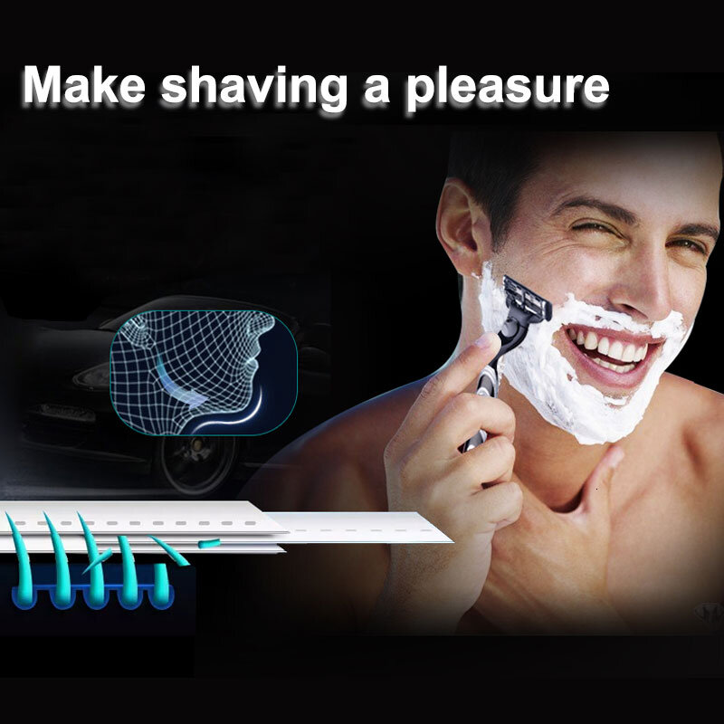 Maszynka do golenia ostrza 3 warstwy 8 sztuk/paczka dla Gillette Mach3 prosto Razor Fit Turbo wrażliwe maszynki do golenia wymienne głowice