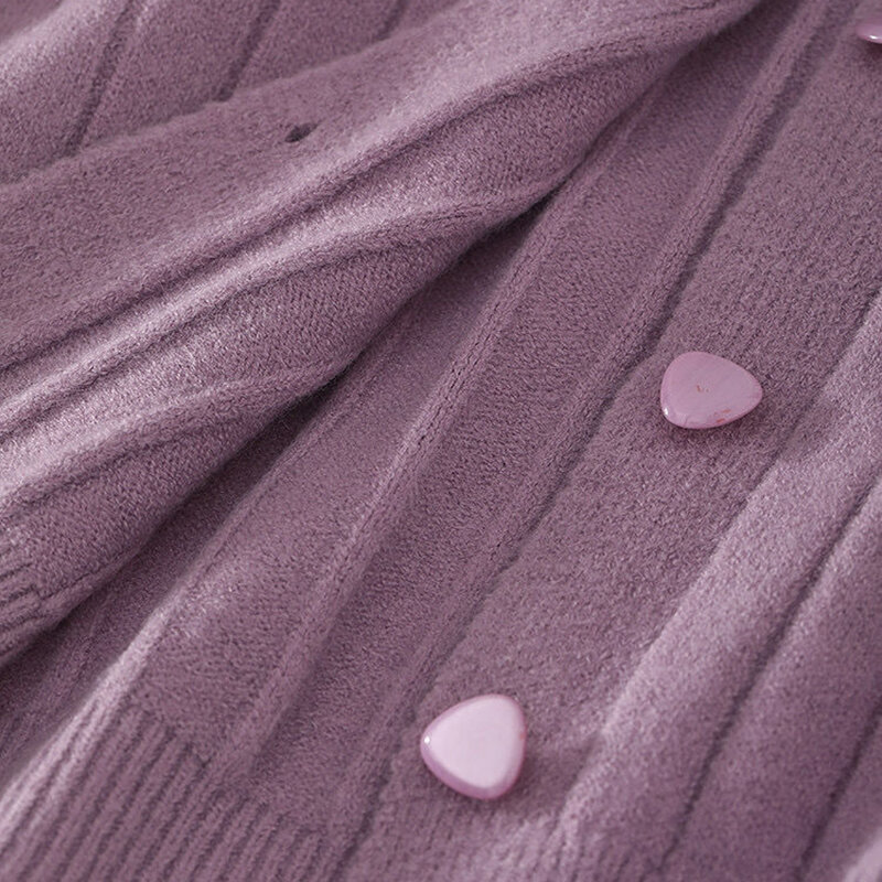 Укороченный кардиган EBAIHUI для женщин, Однотонный свитер с отложным воротником, вязаный Топ с длинным рукавом, Милый джемпер в стиле преппи