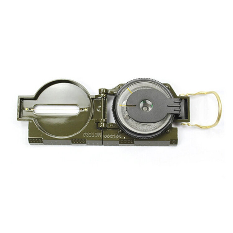 Bussola luminosa militare multifunzione Lensatic portatile pieghevole stile americano Army Marching Metal Steel Compass