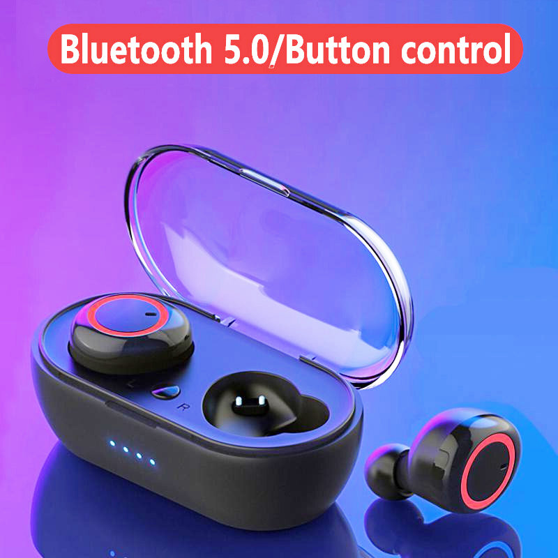 Auriculares TWS A2, inalámbricos por Bluetooth 5,0, Auriculares deportivos estéreo HiFi impermeables con caja de carga