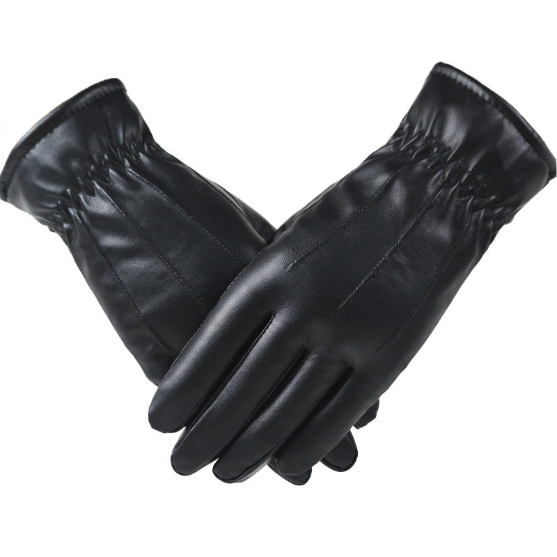 Longkeeper Herbst Winter PU Leder Handschuhe Frauen Männer Wasserdichte Voll Finger Handschuhe Touchscreen Fahrer der Warm Guantes Luvas